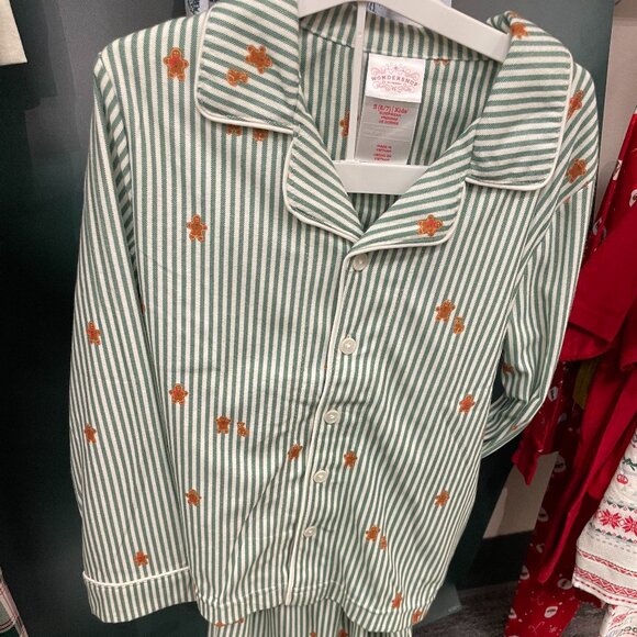 Kids' Gingerbread Striped Long Sleeve Shirt and Pants PJ's - Size XS - Picture 2 of 5